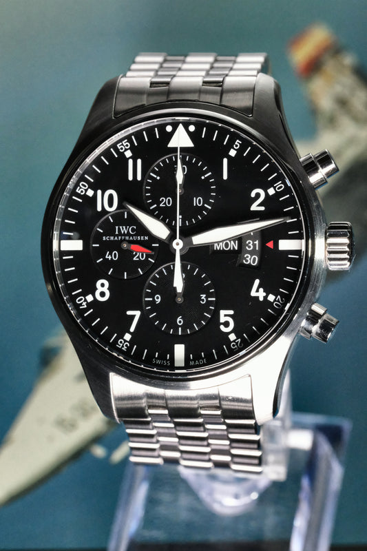 IWC Pilot's Watch Chronograph 43mm IW377710 black dial stainless steel