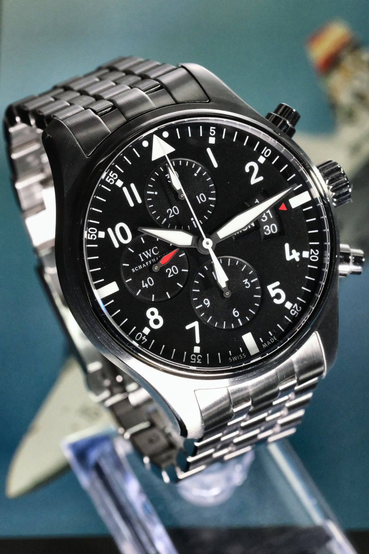 IWC Pilot's Watch Chronograph 43mm IW377710 black dial stainless steel