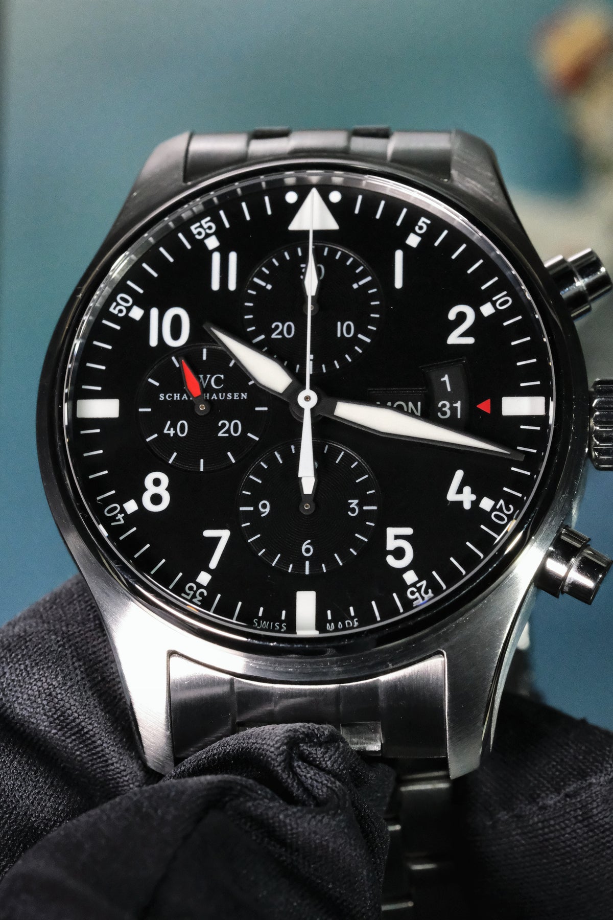 IWC Pilot's Watch Chronograph 43mm IW377710 black dial stainless steel