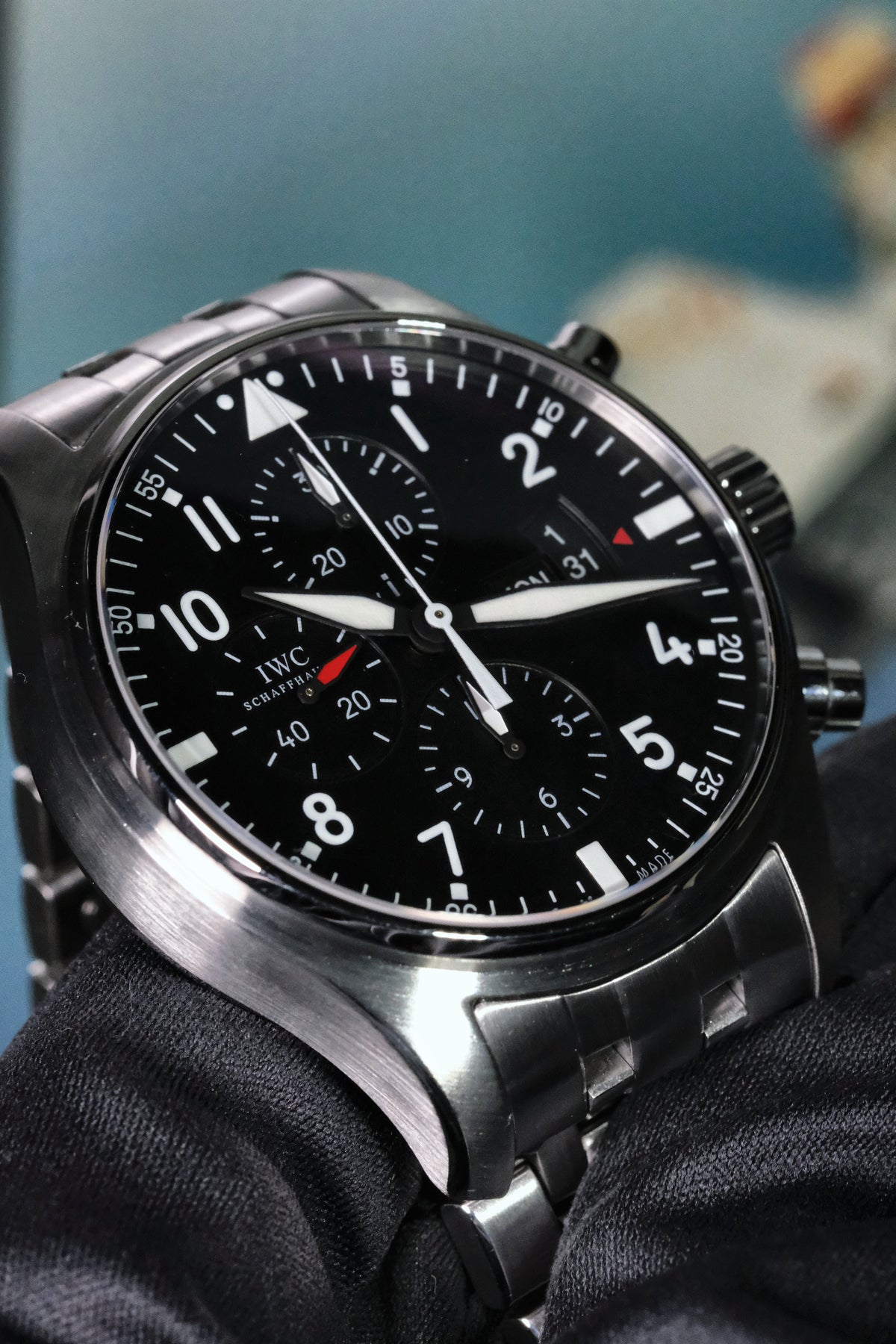 IWC Pilot's Watch Chronograph 43mm IW377710 black dial stainless steel